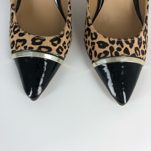 Apt. 9 Leopard Calf fur Poited Toe Heels Pumps Size 8.5 - Picture 2 of 10